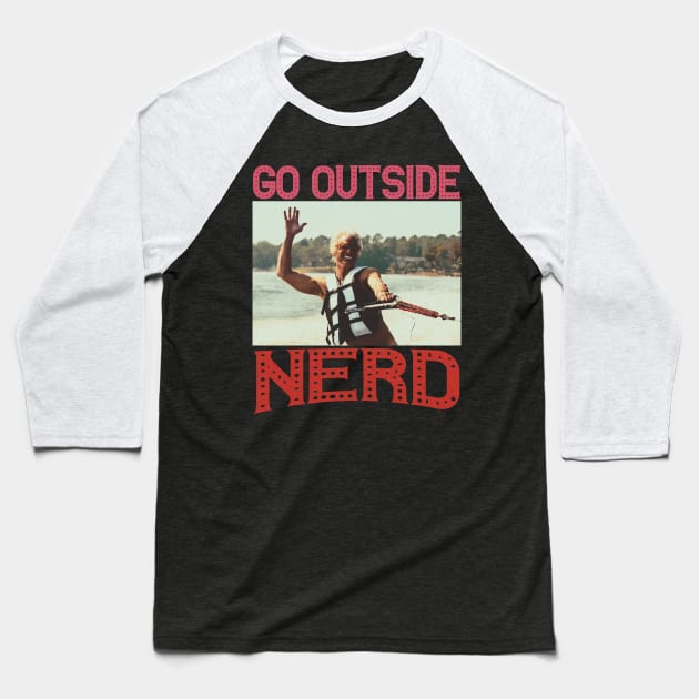 Go Outside Nerd Baby Billy Baseball T-Shirt by Dont.panic